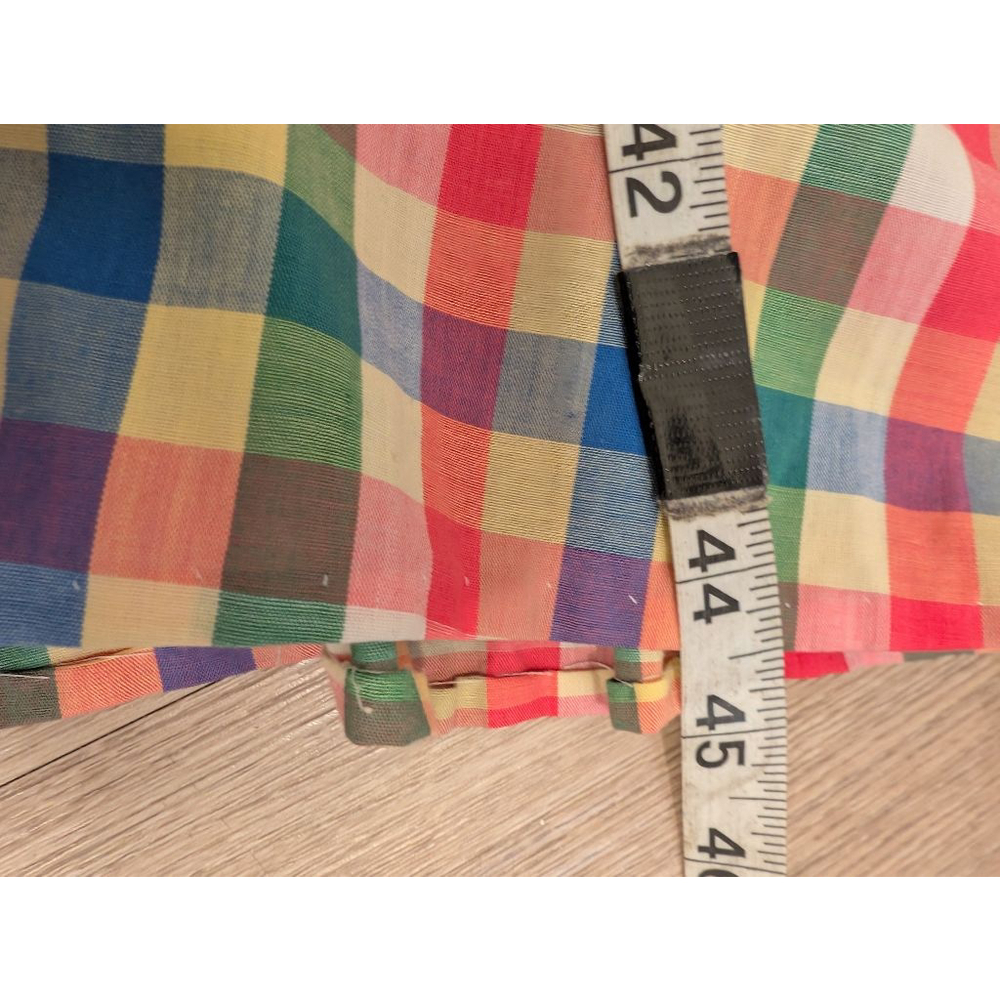 Vintage Handmade Rainbow Multi-Color Gingham Plaid Picnic Dress Cottagecore - Picture 7 of 8